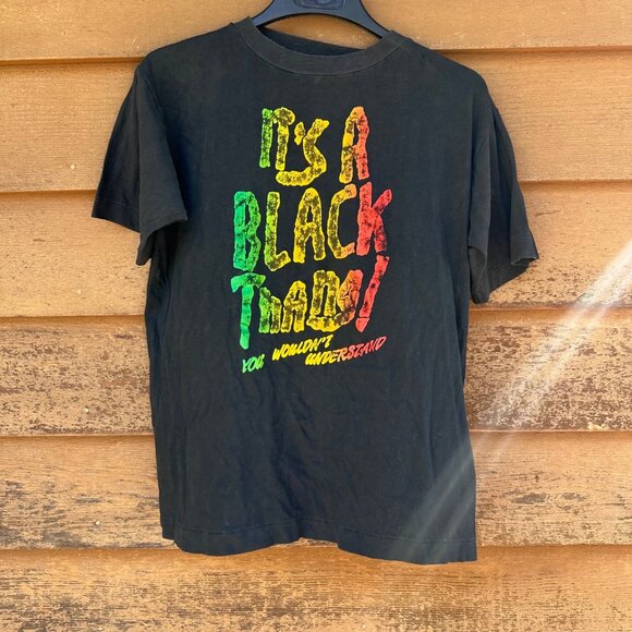 Unknown Other - Its A Black Thing Graphic T-Shirt XL Black Short Sleeve Cotton Unisex
